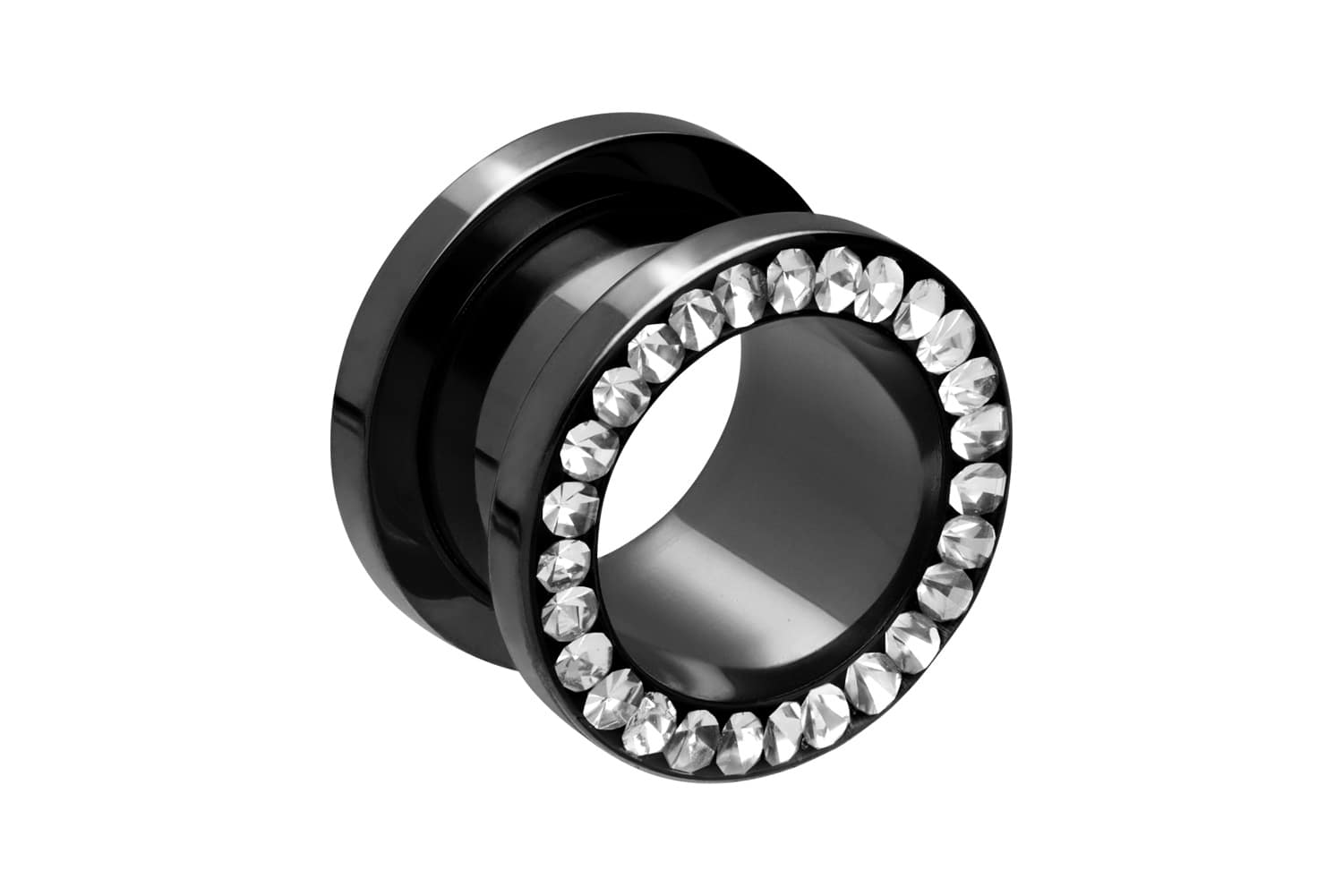 Chirurgenstahl Tunnel KRISTALLRAND EPOXY von Piercingline